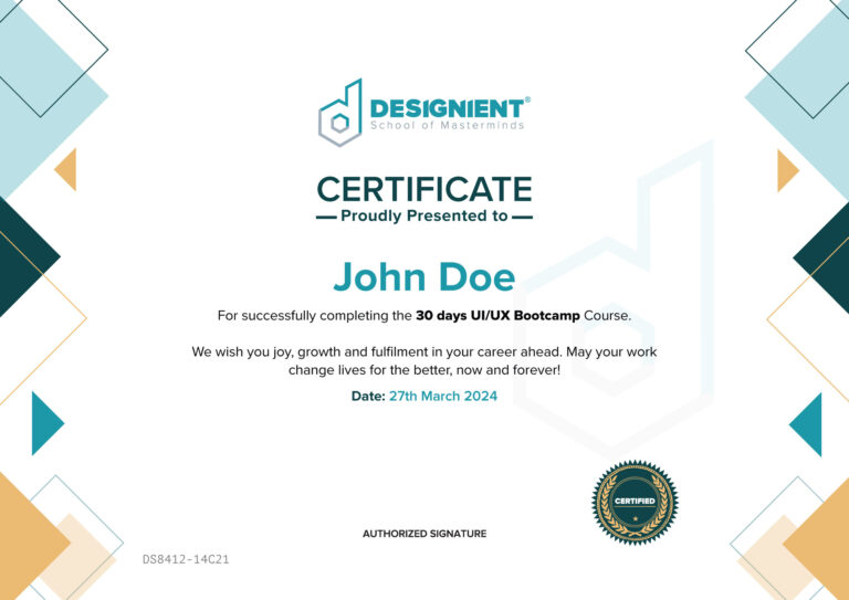 Designient Bootcamp Certificate